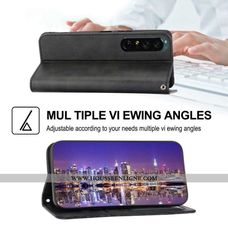 Flip Cover Sony Xperia 1 IV Style Cuir Motif 3D avec Lanière