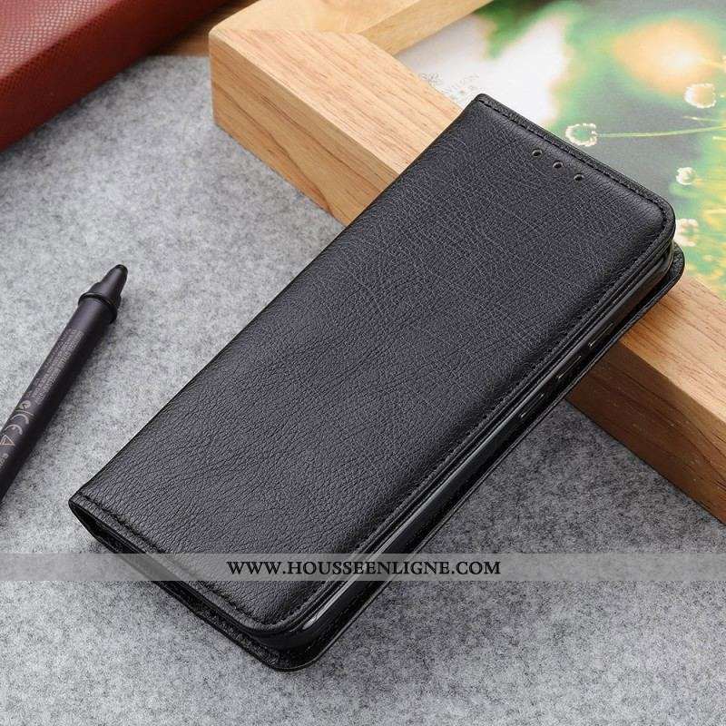 Flip Cover Sony Xperia 10 IV Cuir Fendu Litchi