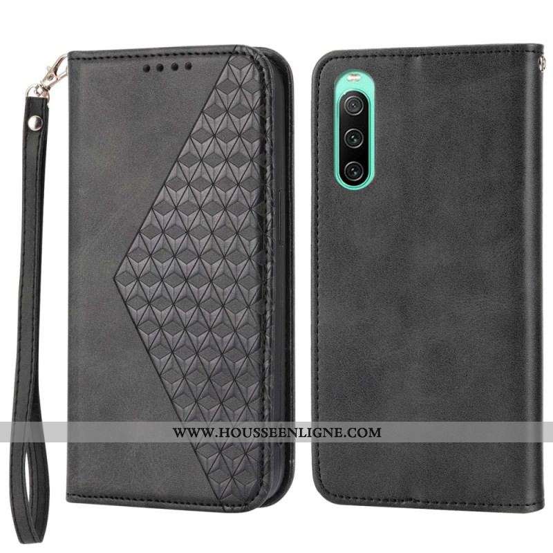 Flip Cover Sony Xperia 10 IV Style Cuir Motif 3D avec Lanière