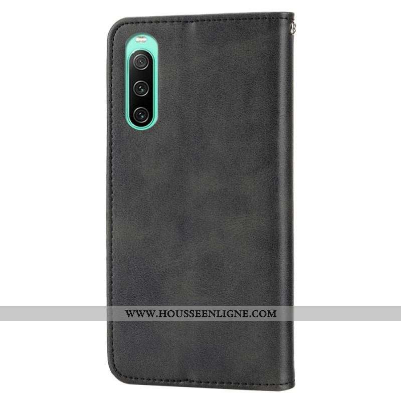 Flip Cover Sony Xperia 10 IV Style Cuir Motif 3D avec Lanière