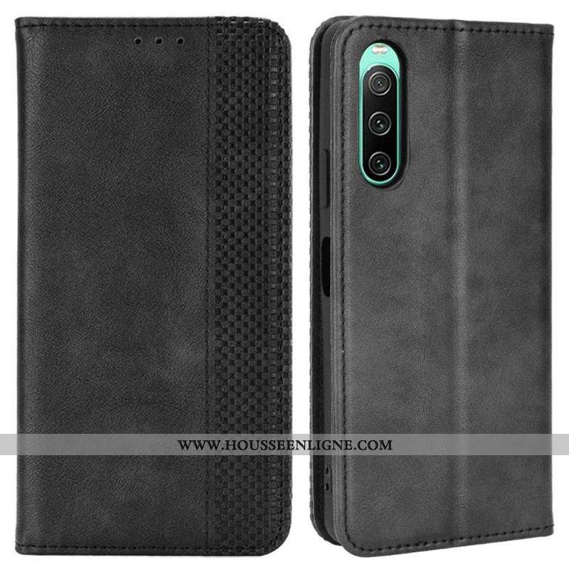 Flip Cover Sony Xperia 10 IV Style Cuir Stylisé