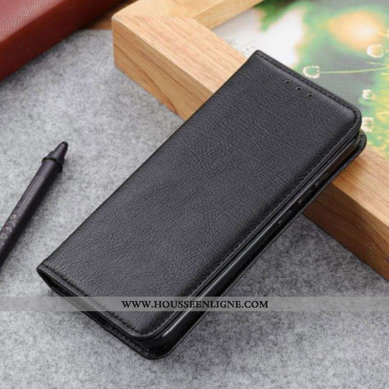 Flip Cover Sony Xperia 5 III Cuir Litchi Fendu Simple