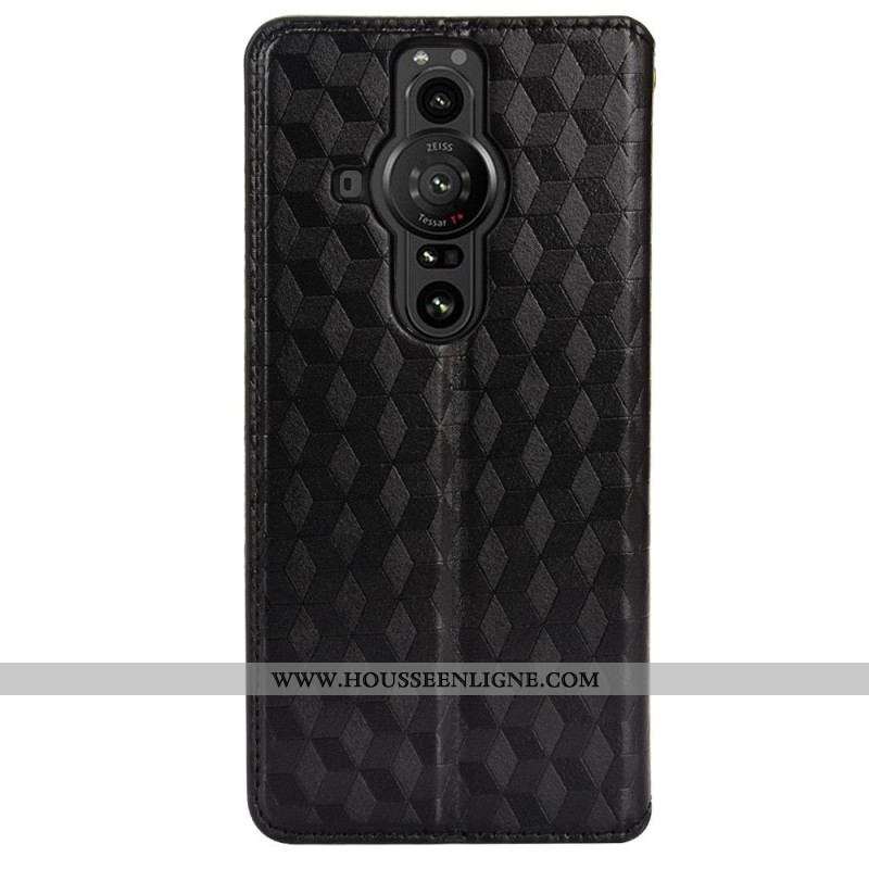 Flip Cover Sony Xperia Pro-I Effet Cuir Diamant