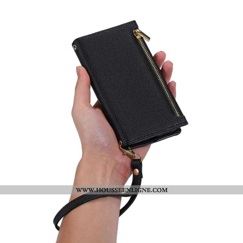 Flip Cover Xiaomi 12 Lite Pochette Frontale et Lanière