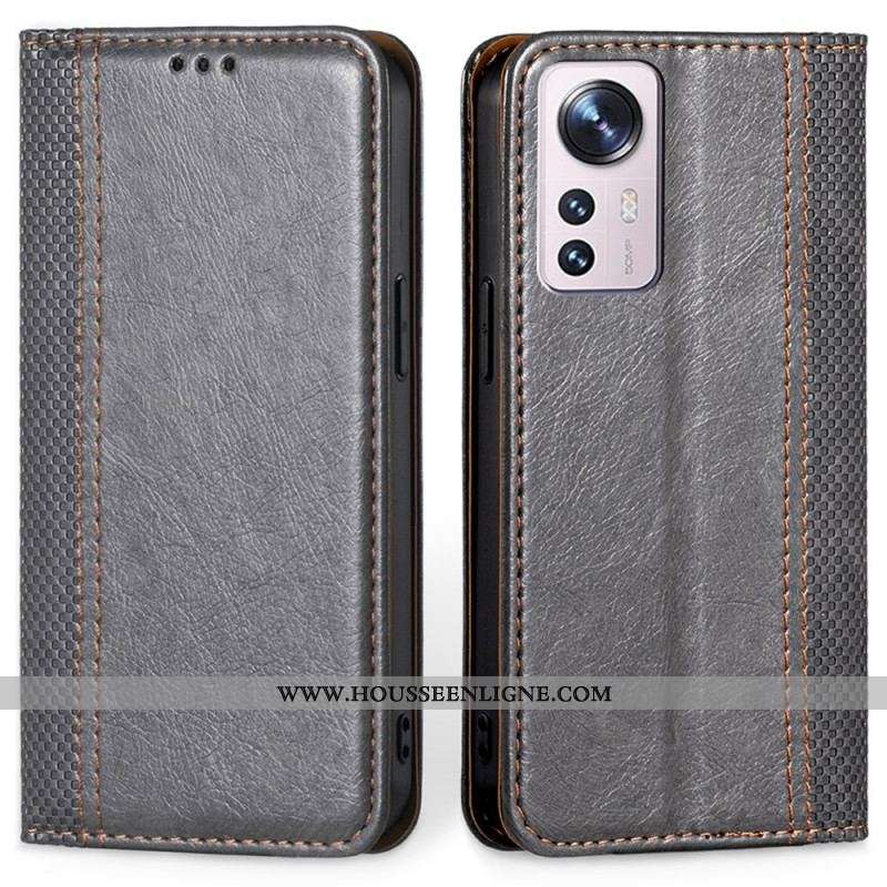 Flip Cover Xiaomi 12 Pro Effet Cuir Vintage