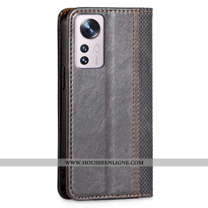 Flip Cover Xiaomi 12 Pro Effet Cuir Vintage