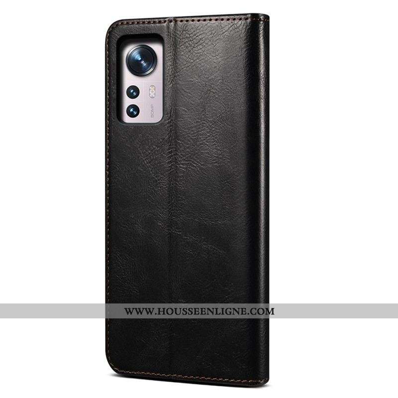 Flip Cover Xiaomi 12 Pro Simili Cuir Ciré