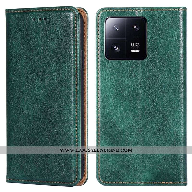 Flip Cover Xiaomi 13 Pro Simili Cuir Coutures