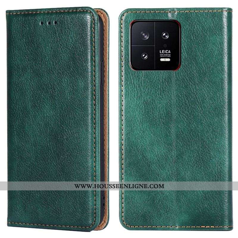 Flip Cover Xiaomi 13 Simili Cuir Coutures