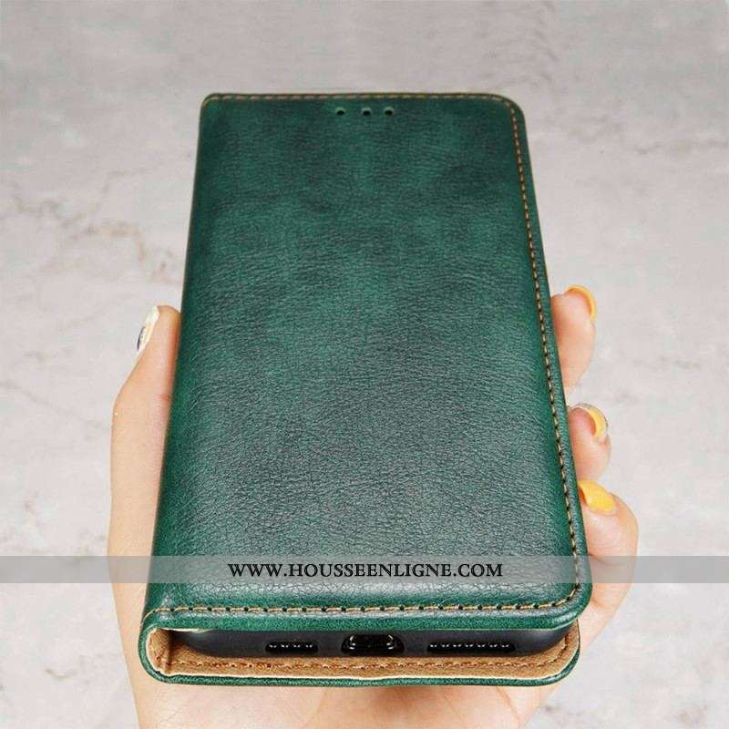 Flip Cover Xiaomi Redmi A1 Simili Cuir Coutures