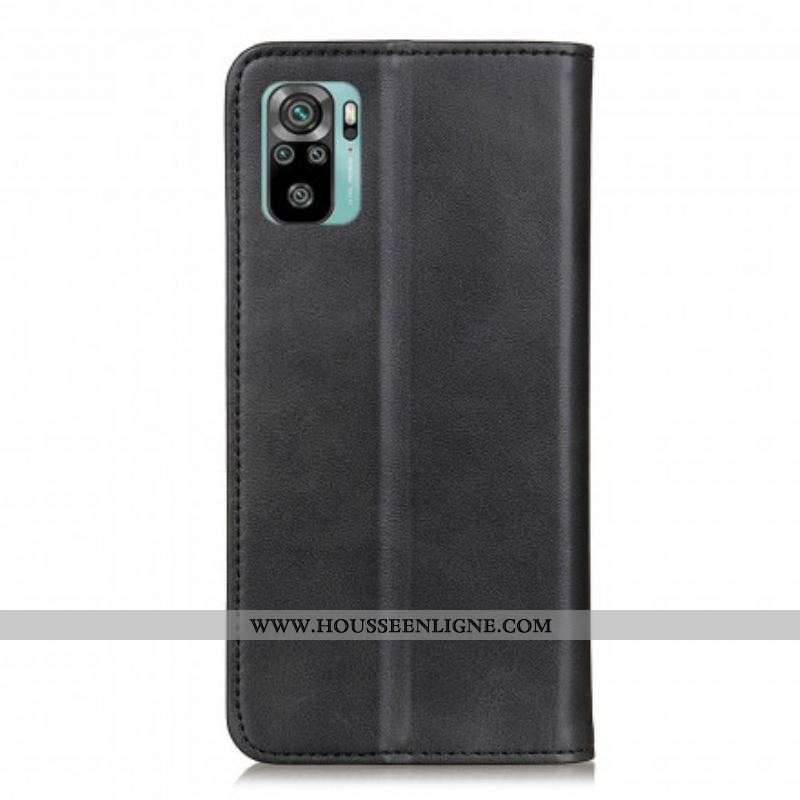 Flip Cover Xiaomi Redmi Note 10/10S/Poco M5s Cuir Fendu