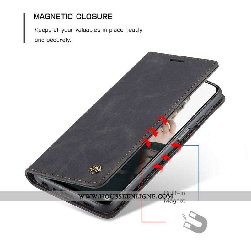 Flip Cover Xiaomi Redmi Note 10/10S/Poco M5s Effet Cuir CASEME