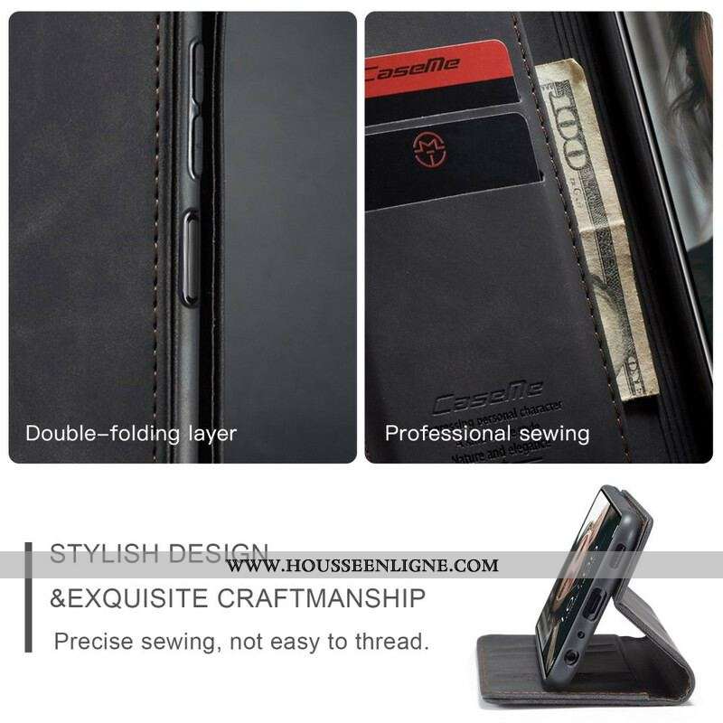 Flip Cover Xiaomi Redmi Note 10/10S/Poco M5s Effet Cuir CASEME