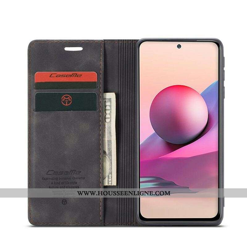 Flip Cover Xiaomi Redmi Note 10/10S/Poco M5s Effet Cuir CASEME