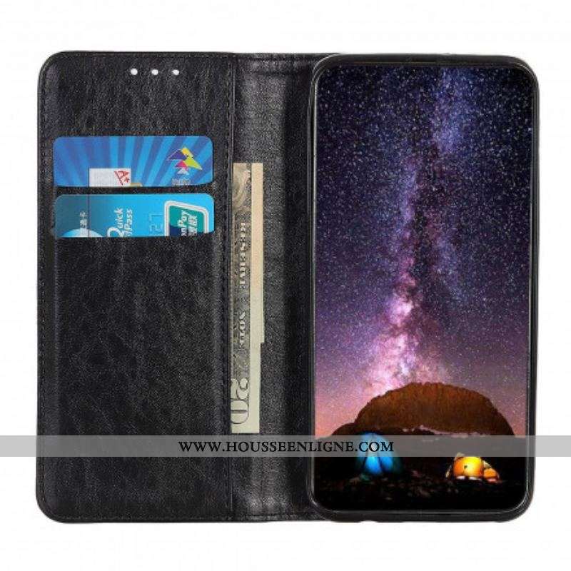 Flip Cover Xiaomi Redmi Note 10/10S/Poco M5s Effet Cuir Texturé