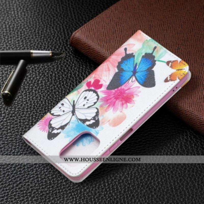 Flip Cover Xiaomi Redmi Note 10/10S/Poco M5s Papillons Colorés