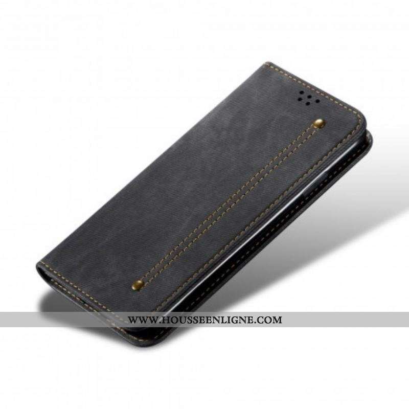 Flip Cover Xiaomi Redmi Note 10/10S/Poco M5s Tissu Jeans