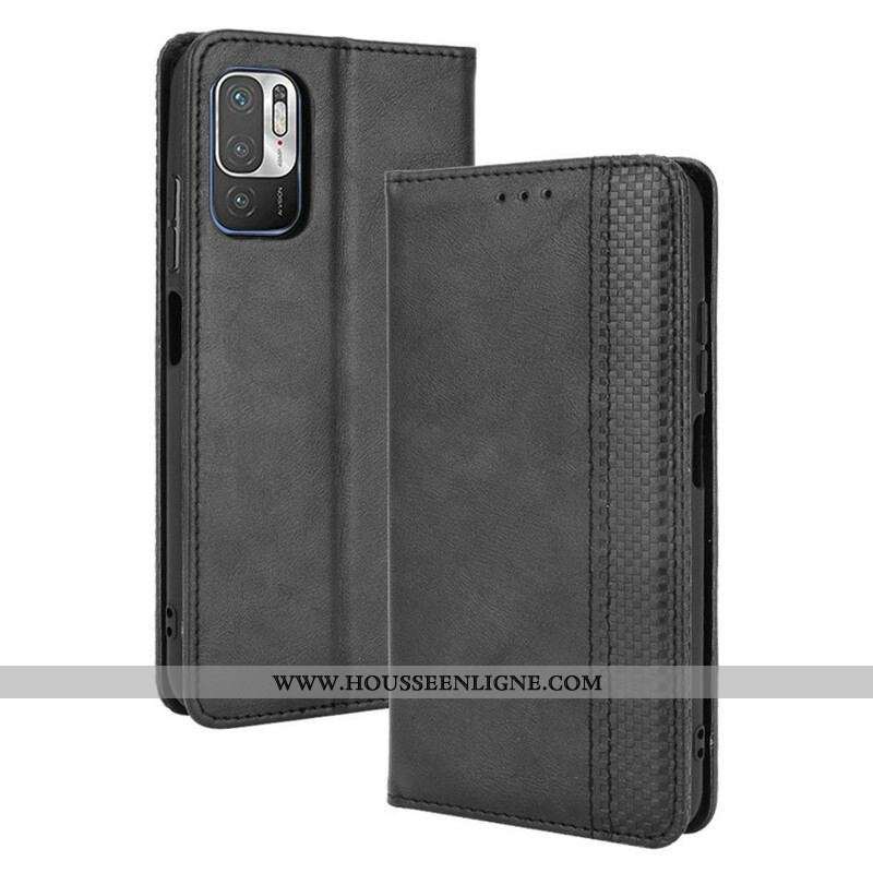 Flip Cover Xiaomi Redmi Note 10 5G / Poco M3 Pro 5G Effet Cuir Vintage Stylisé