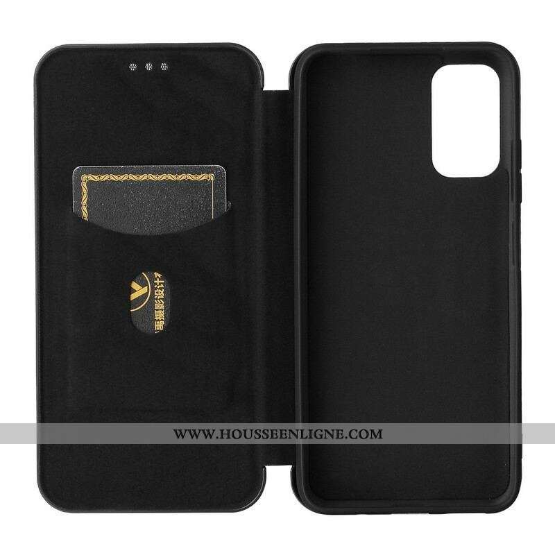 Flip Cover Xiaomi Redmi Note 10 5G / Poco M3 Pro 5G Fibre Carbone Coloré