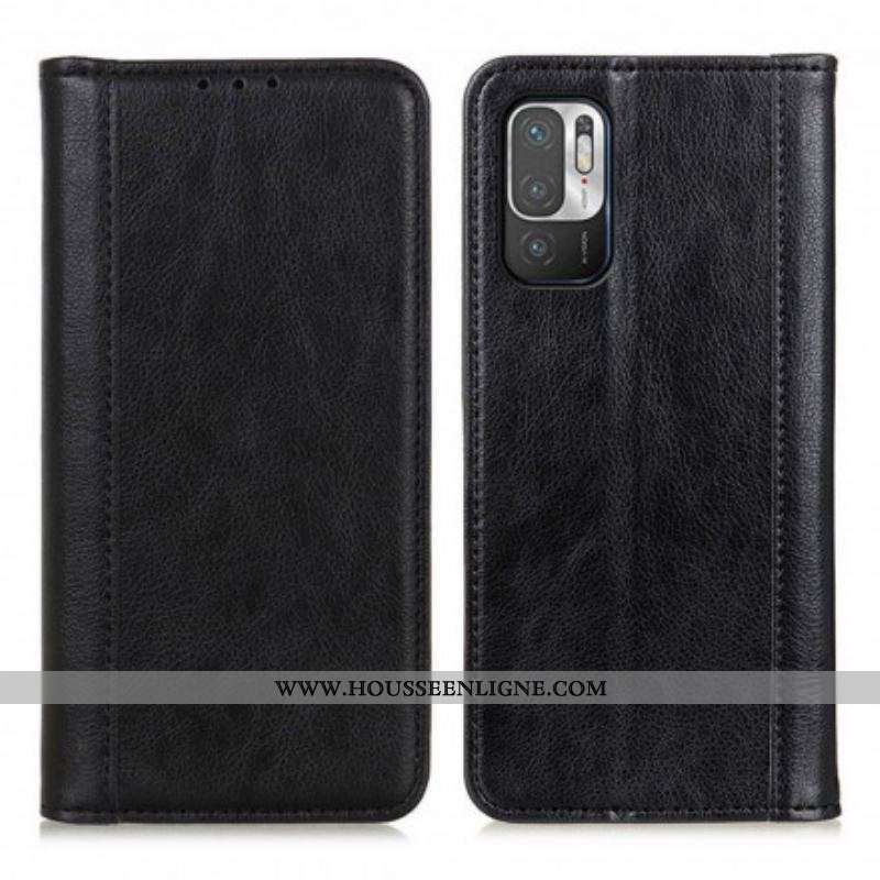 Flip Cover Xiaomi Redmi Note 10 5G / Poco M3 Pro 5G Version Cuir Litchi Fendu