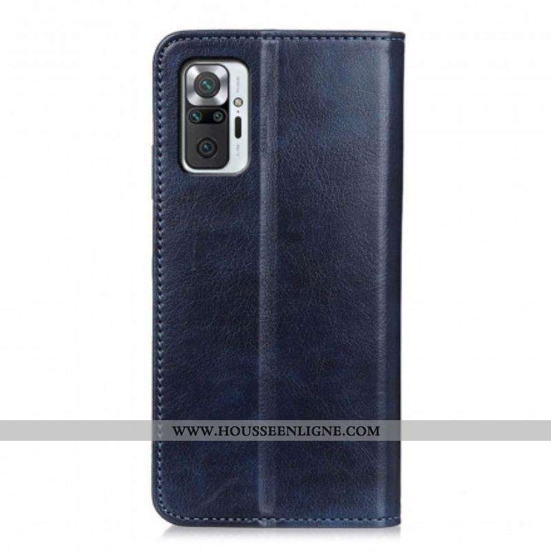 Flip Cover Xiaomi Redmi Note 10 Pro Cuir Fendu Litchi