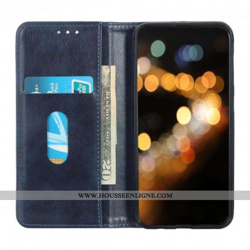 Flip Cover Xiaomi Redmi Note 10 Pro Cuir Fendu Litchi