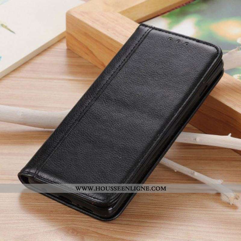 Flip Cover Xiaomi Redmi Note 10 Pro Cuir Litchi Fendu