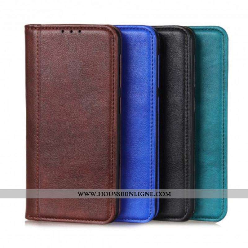 Flip Cover Xiaomi Redmi Note 10 Pro Cuir Litchi Fendu