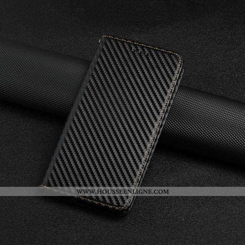 Flip Cover Xiaomi Redmi Note 10 Pro Fibre Carbone à Lanière