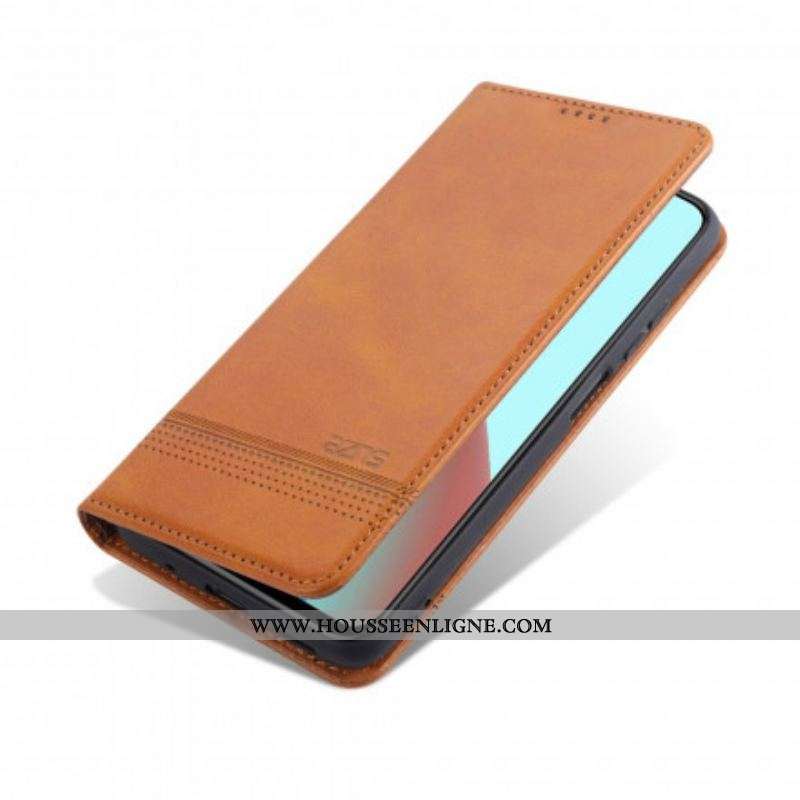 Flip Cover Xiaomi Redmi Note 10 Pro Style Cuir AZNS