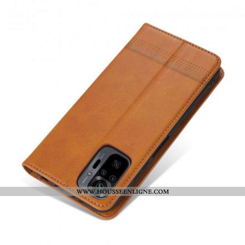 Flip Cover Xiaomi Redmi Note 10 Pro Style Cuir AZNS