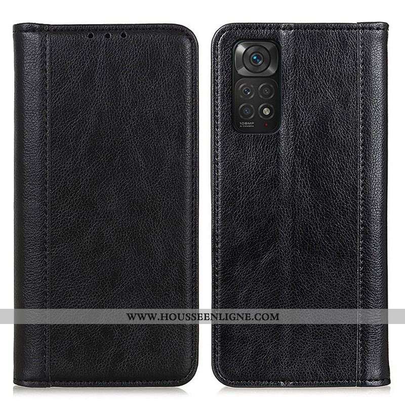 Flip Cover Xiaomi Redmi Note 11 / 11s Cuir Litchi Fendu Élégance