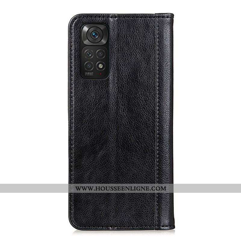 Flip Cover Xiaomi Redmi Note 11 / 11s Cuir Litchi Fendu Élégance