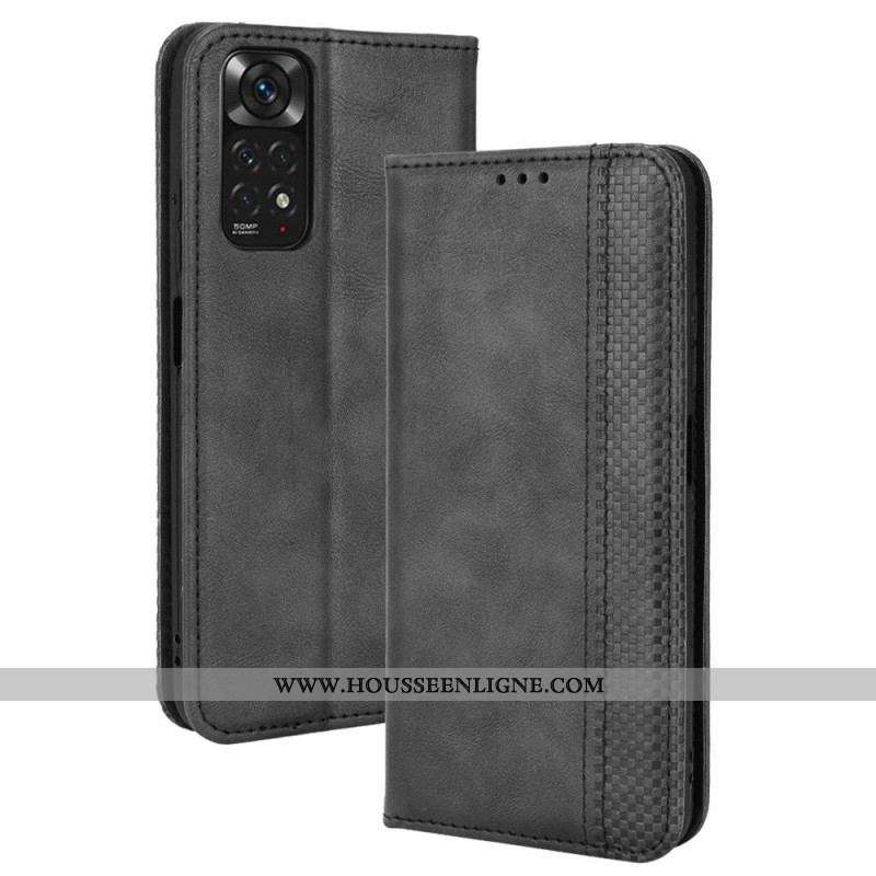 Flip Cover Xiaomi Redmi Note 11 / 11s Effet Cuir Vintage Stylisé