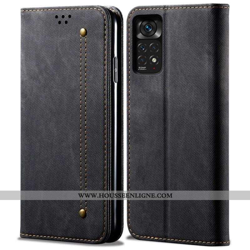 Flip Cover Xiaomi Redmi Note 11 / 11s Tissu Jeans