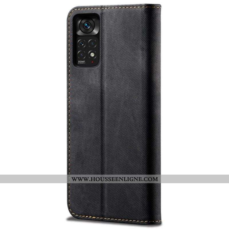 Flip Cover Xiaomi Redmi Note 11 / 11s Tissu Jeans