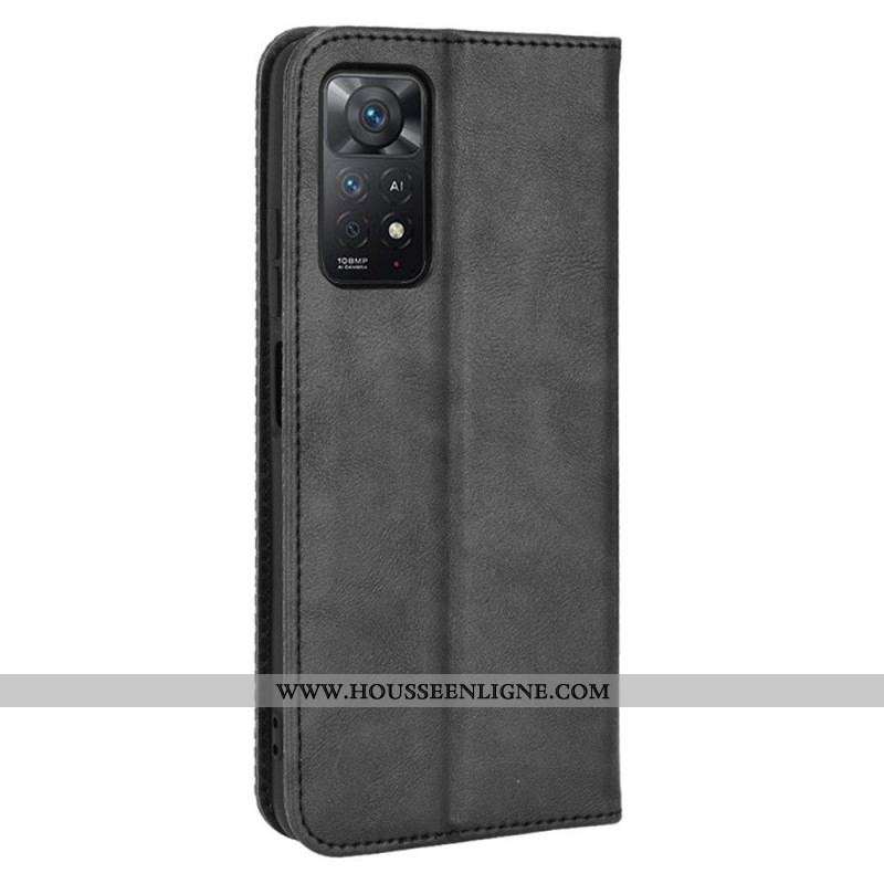 Flip Cover Xiaomi Redmi Note 11 Pro / Note 11 Pro 5G Effet Cuir Vintage Stylisé