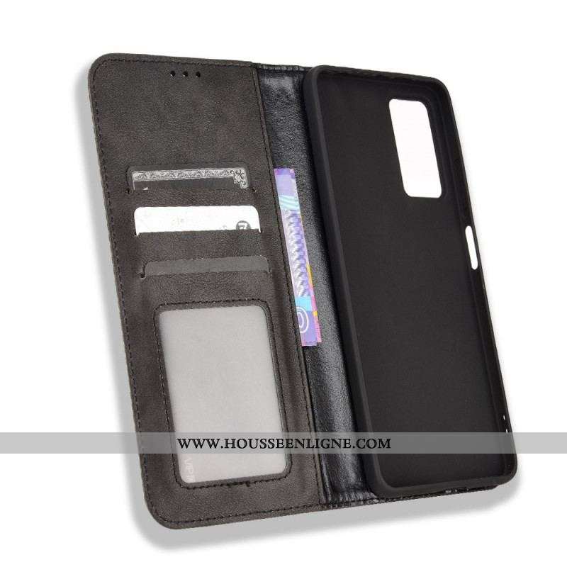 Flip Cover Xiaomi Redmi Note 11 Pro / Note 11 Pro 5G Effet Cuir Vintage Stylisé