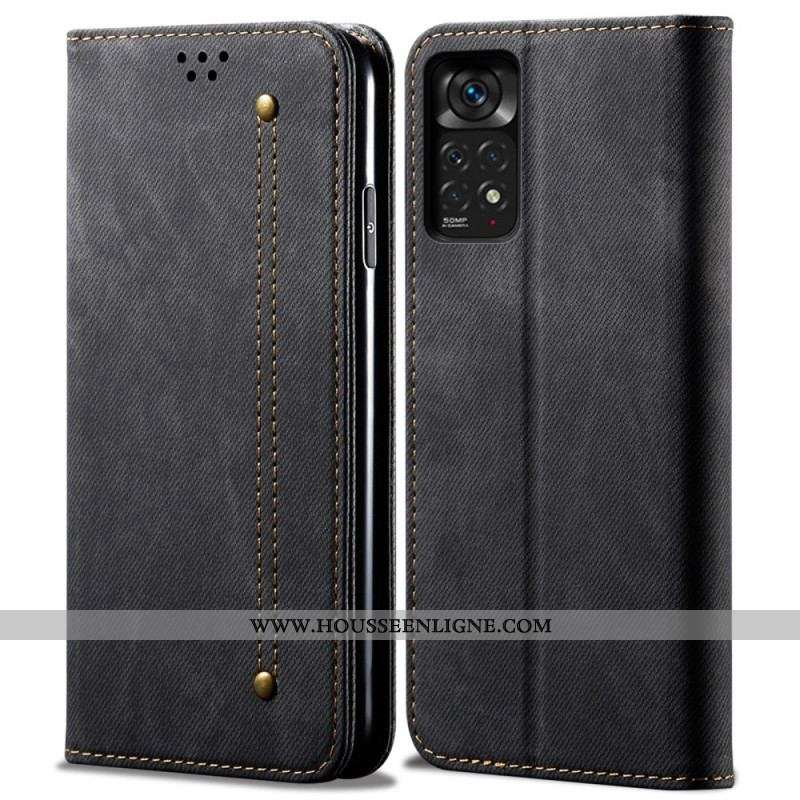 Flip Cover Xiaomi Redmi Note 11 Pro / Note 11 Pro 5G Tissu Jeans