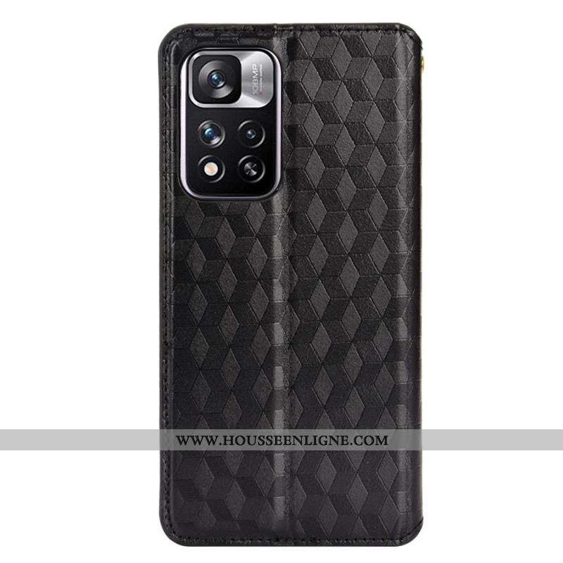 Flip Cover Xiaomi Redmi Note 11 Pro Plus 5G Effet Cuir Texture 3D