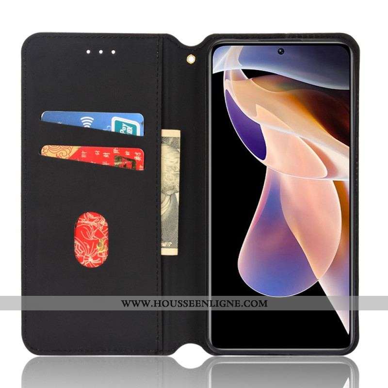 Flip Cover Xiaomi Redmi Note 11 Pro Plus 5G Effet Cuir Texture 3D