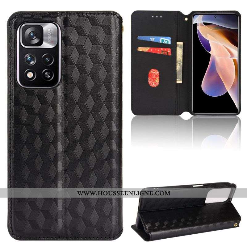 Flip Cover Xiaomi Redmi Note 11 Pro Plus 5G Effet Cuir Texture 3D