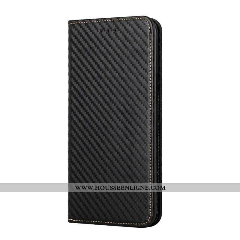 Flip Cover Xiaomi Redmi Note 11 Pro Plus 5G Fibre Carbone à Lanière