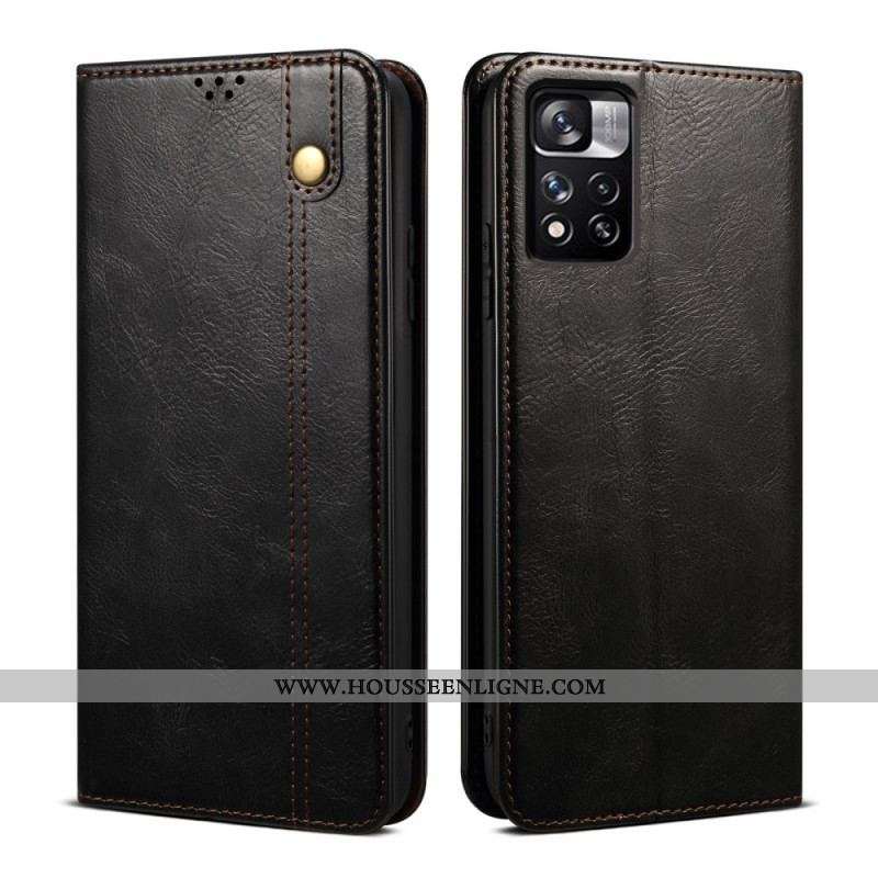 Flip Cover Xiaomi Redmi Note 11 Pro Plus 5G Simili Cuir Ciré