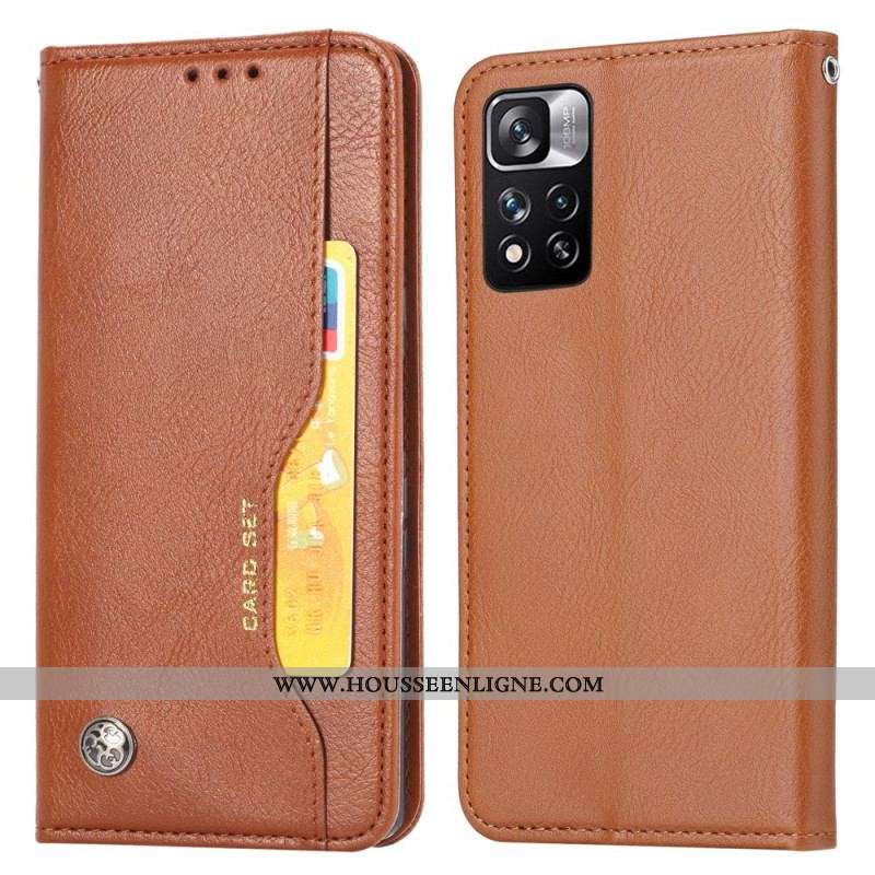 Flip Cover Xiaomi Redmi Note 11 Pro Plus 5G Simili Cuir Porte-Cartes