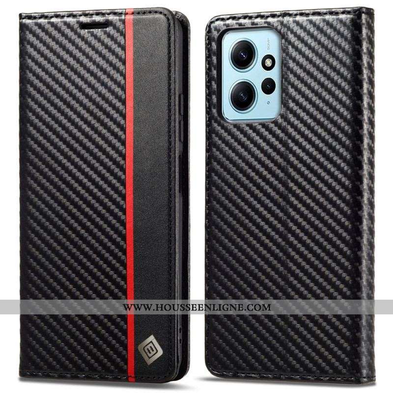 Flip Cover Xiaomi Redmi Note 12 4G Fibre Carbone LC.IMEEKE