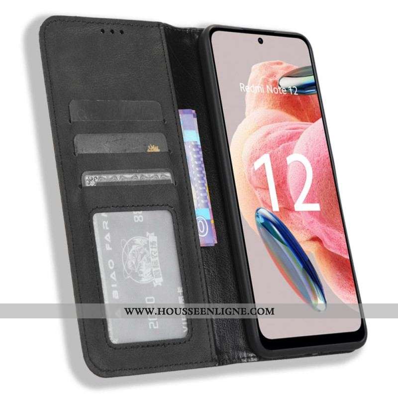 Flip Cover Xiaomi Redmi Note 12 4G Style Cuir Stylisé