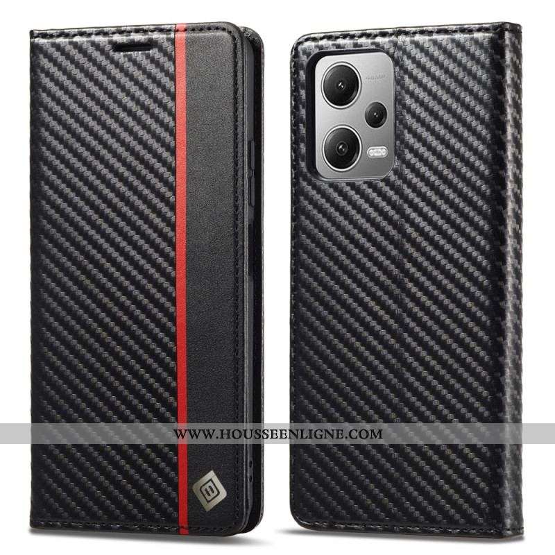 Flip Cover Xiaomi Redmi Note 12/Poco X5 5G Fibre Carbone LC.IMEEKE