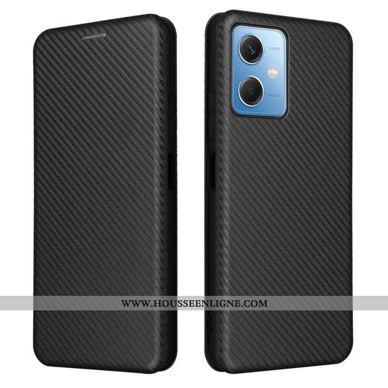 Flip Cover Xiaomi Redmi Note 12/Poco X5 5G Fibre Carbone