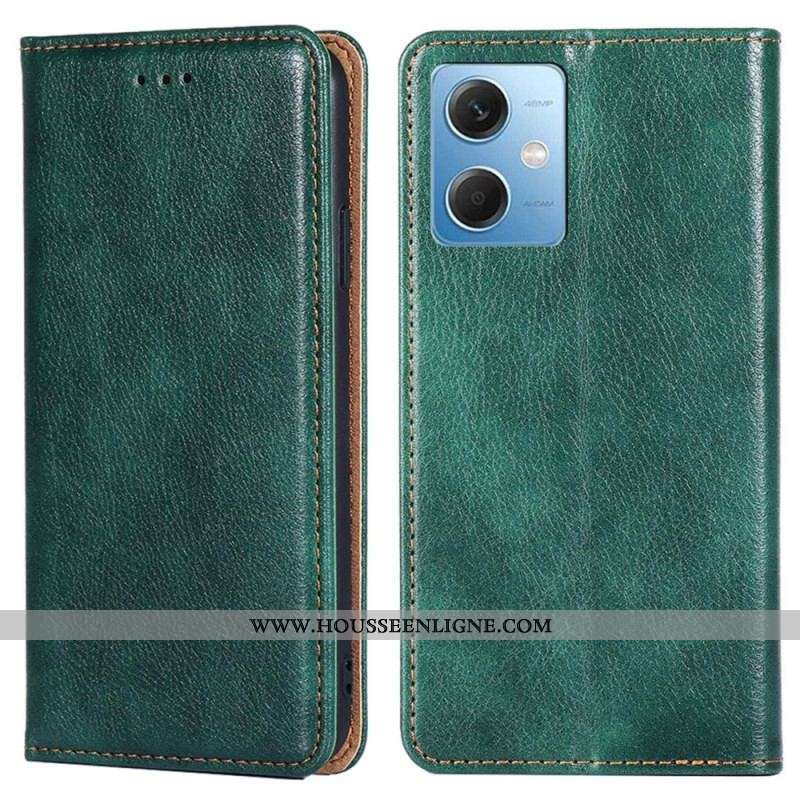 Flip Cover Xiaomi Redmi Note 12/Poco X5 5G Simili Cuir Coutures